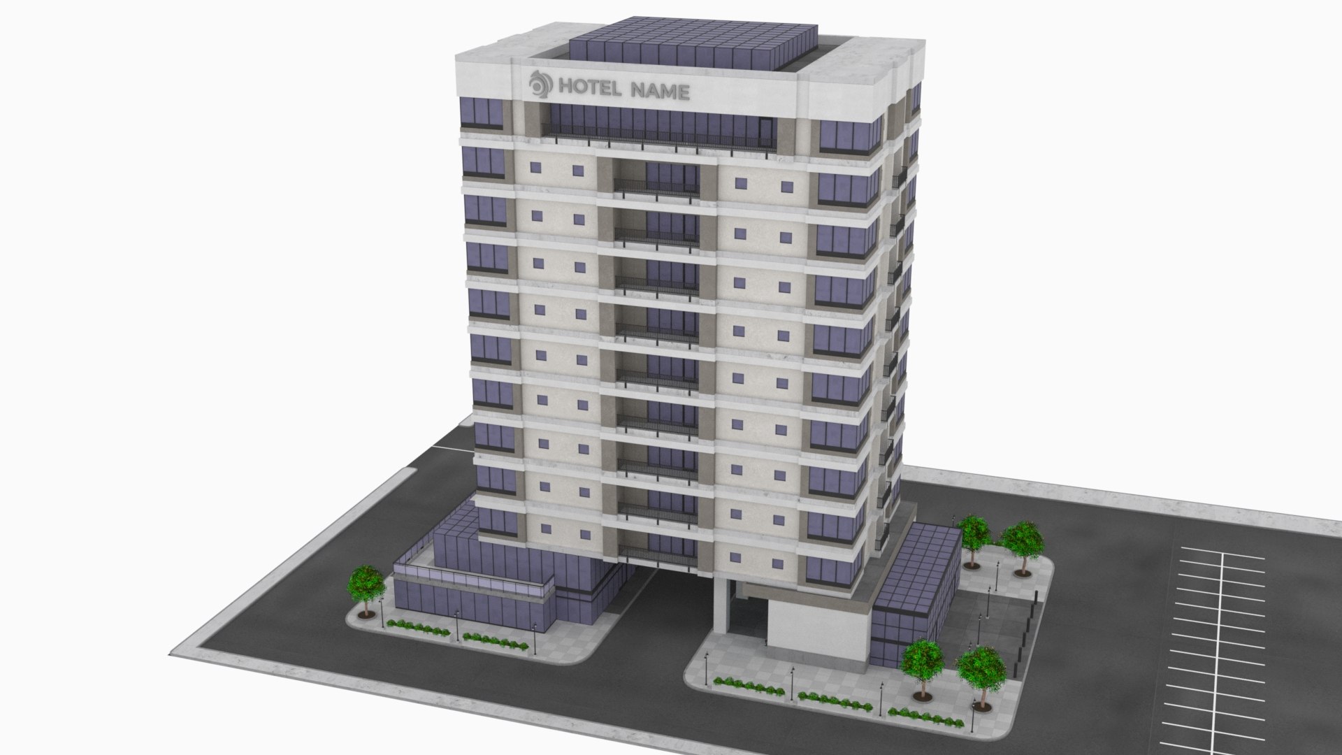 3D Hotel City Building Block - Modular Model - TurboSquid 1964021