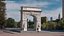 Monumental Arch Structure with Sculptures 3D model