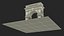 Monumental Arch Structure with Sculptures 3D model