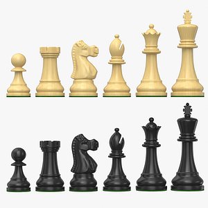 3D model chess pieces set