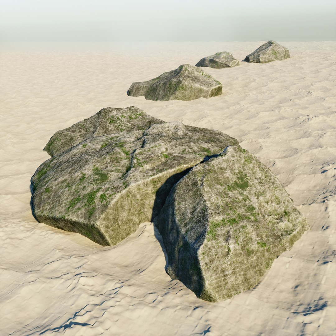 Rocks And Sand Vs Wood Log Slices Model - TurboSquid 2103530