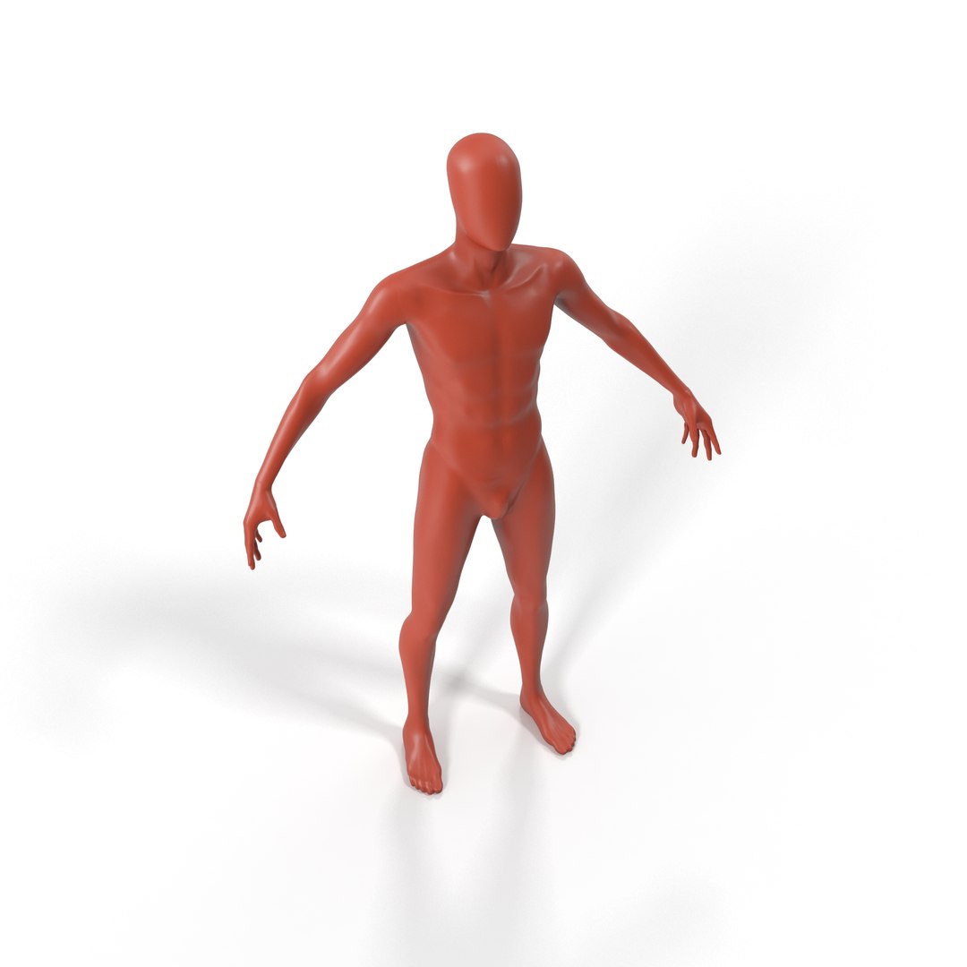 Male Mannequin Dark Grey for 3D Print 3D model preview