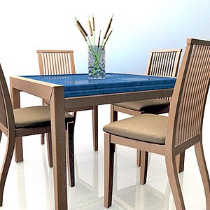 3ds max conjunto mesa set chairs