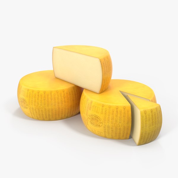 3D model parmesan cheese set