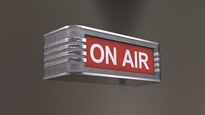 ON AIR light signs with low-poly mesh 3D model