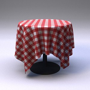 3d model restaurant tablecloth table