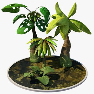 palmtrees plants 3d max