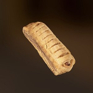 3D hot dog roll model