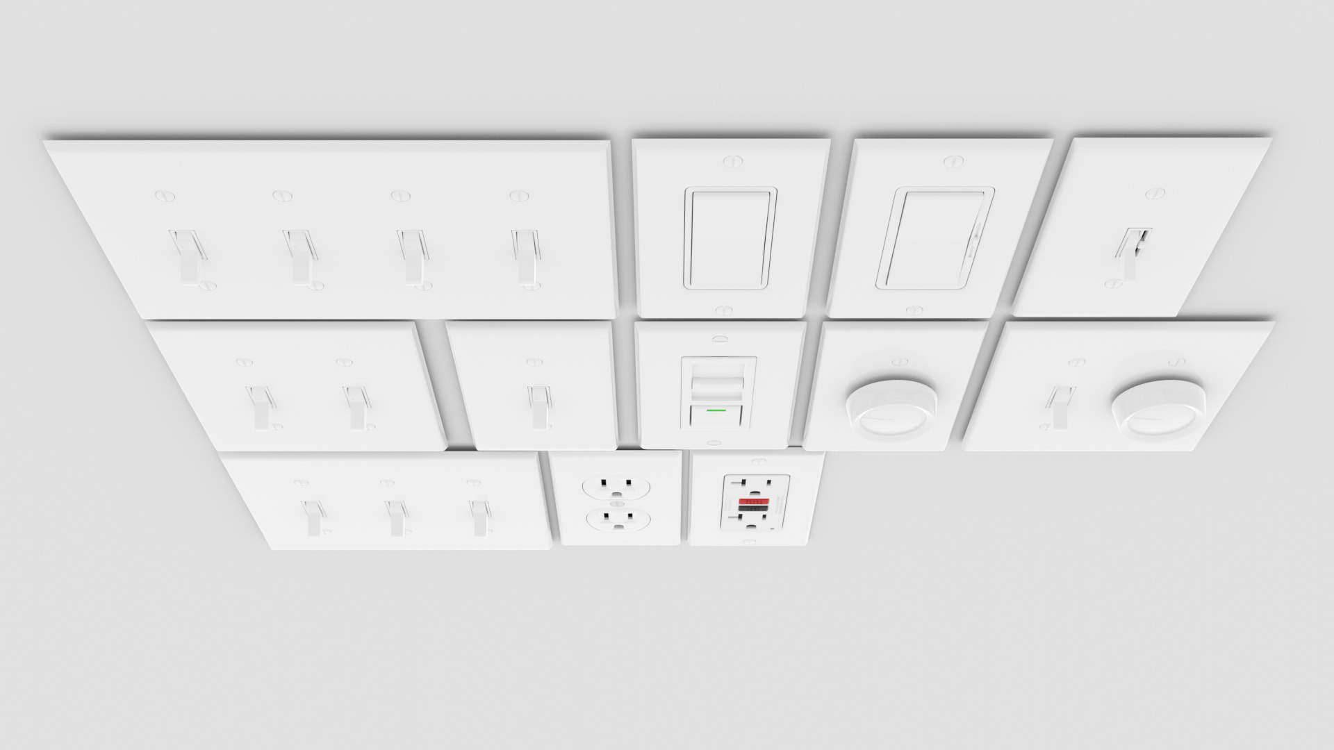 3D light switches outlets interior design model - TurboSquid 1696109