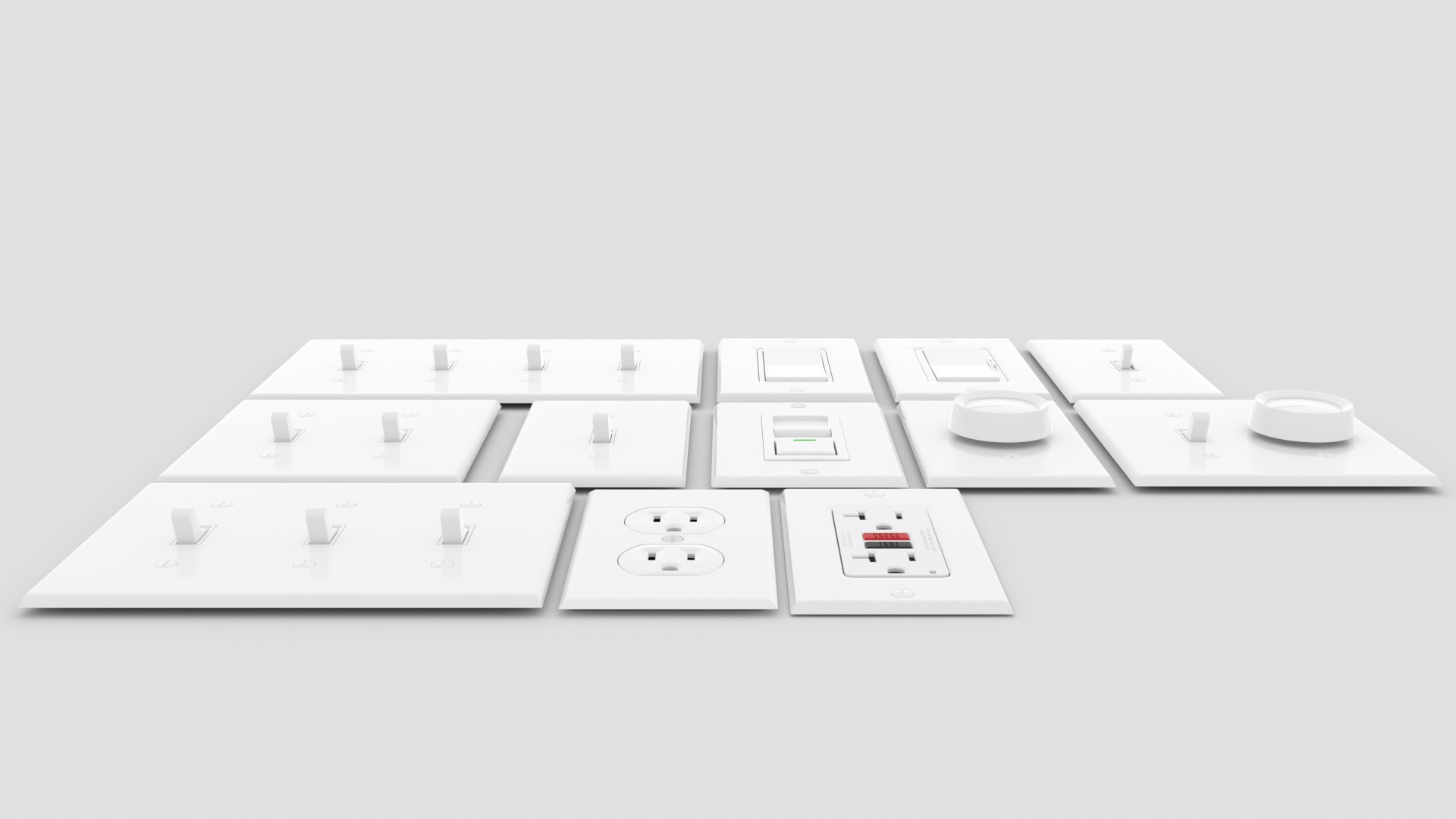 3D light switches outlets interior design model - TurboSquid 1696109