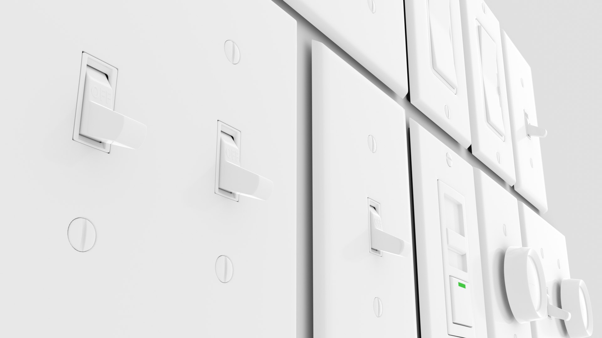 3D light switches outlets interior design model - TurboSquid 1696109