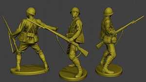 3D model Japanese soldier ww2 Grenade J2