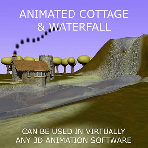 3d c4d cottage scene animations