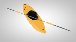 3D canoe paddle kayak model