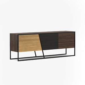 sideboard   with opened and  closed drawer 3D