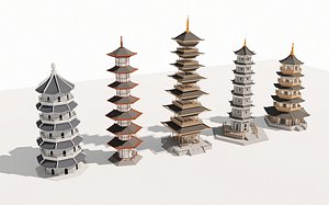 3D model Chinese Pagoda Chinese Tower Chinese Ancient Pagoda Chinese Ancient Buildings