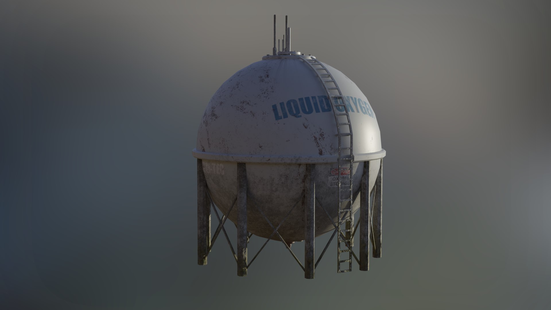 3D Model Liquid Oxygen Spherical Storage Tank - TurboSquid 1806787