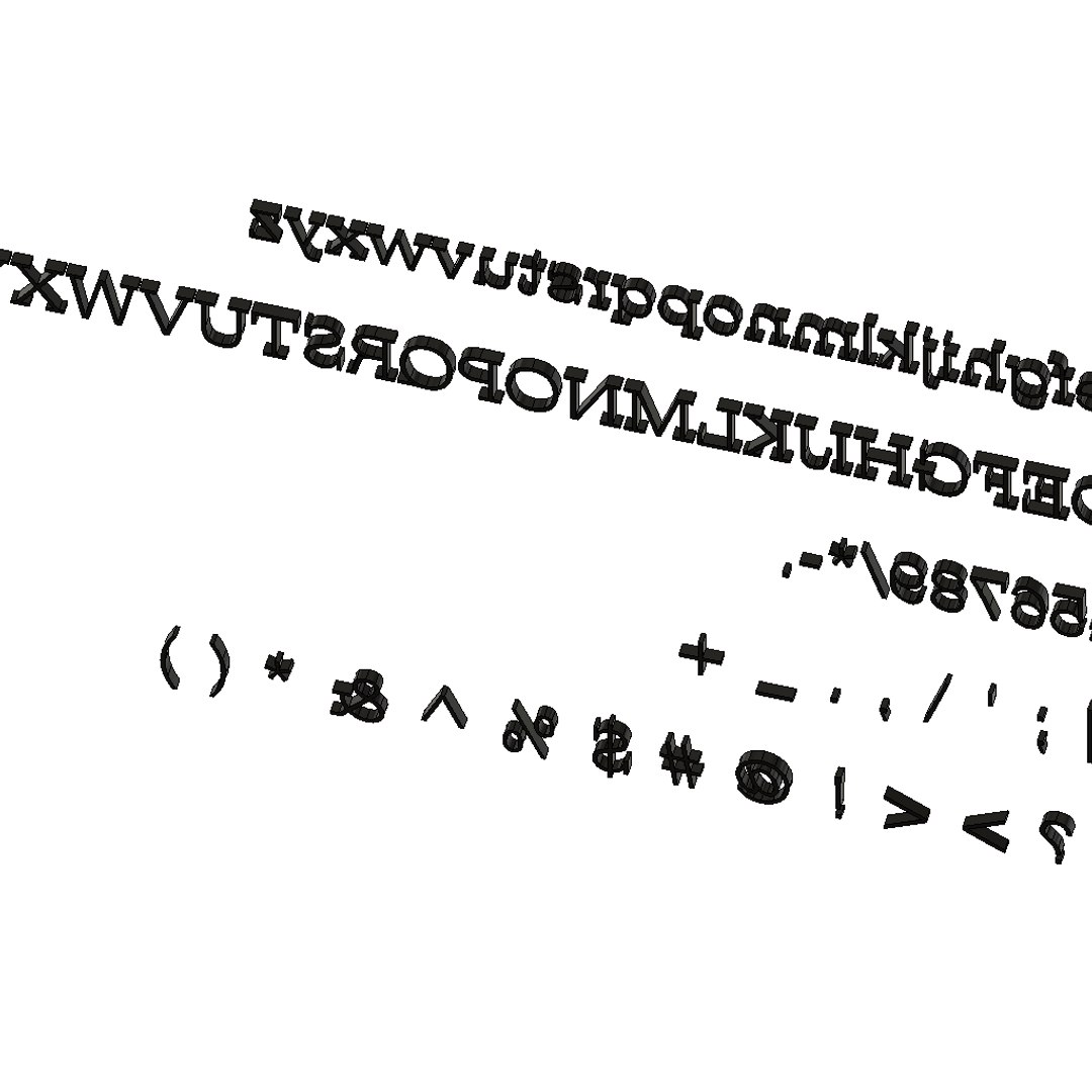 3d Model Dilleniaupc Font Cg Cad