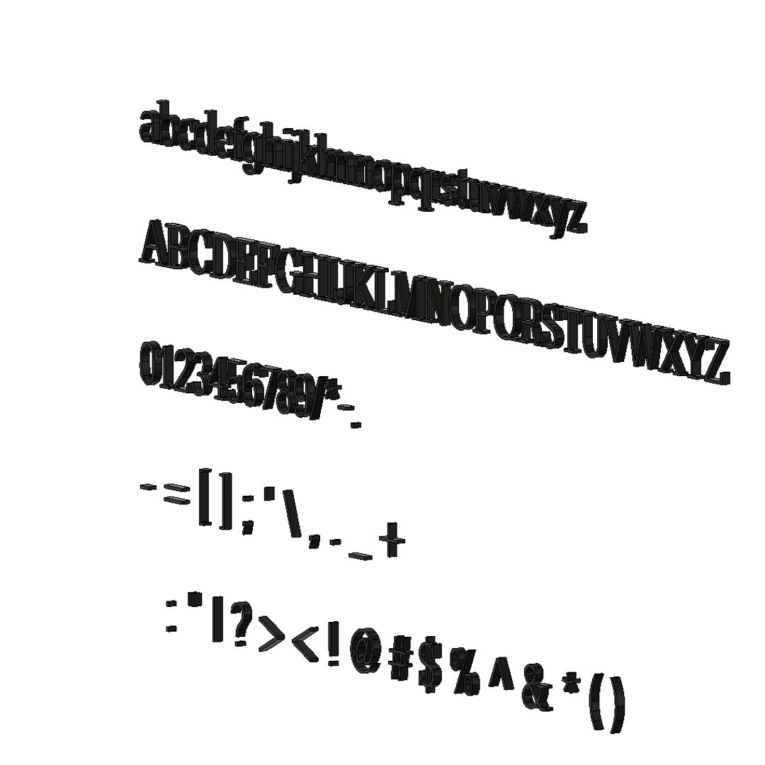 3d Model Dilleniaupc Font Cg Cad