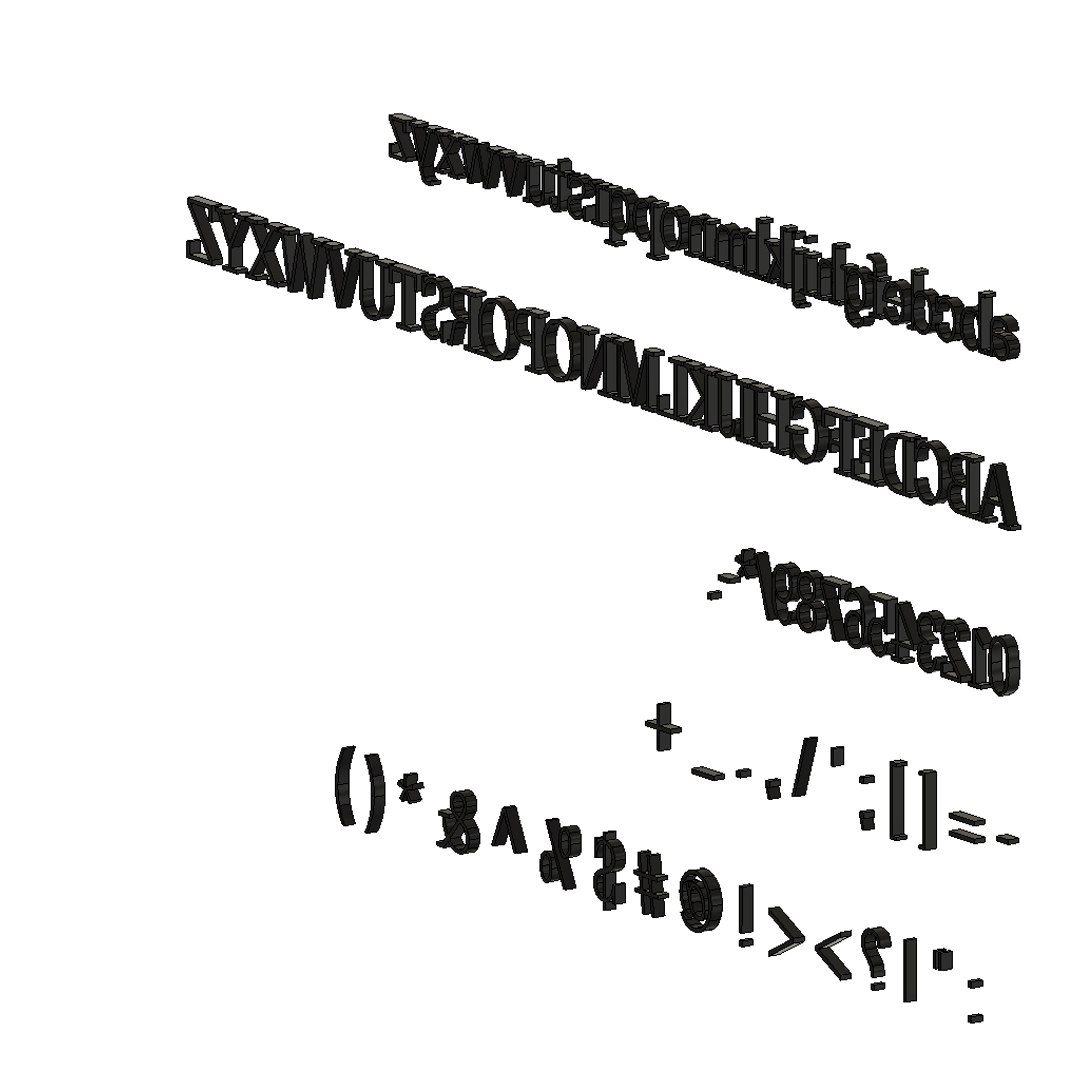 3d Model Dilleniaupc Font Cg Cad