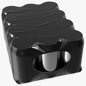 Aluminium Can 330ml 12 Pcs Pack Black 3D model