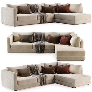 3D BLAKE LARGE OPEN END CORNER SOFA By Loom Loft
