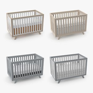 3D Baby Cribs Collection model