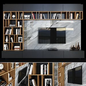 tv decor books 3D model
