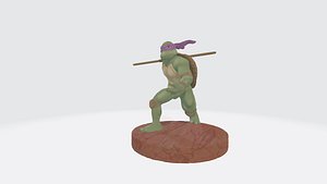 TMNT on action pose 3D model