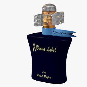 Generic Feminine Blue Glass Perfume Bottle With Ribbon Visualization