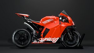 Futuristic Sport Racing Motorcycle 3D