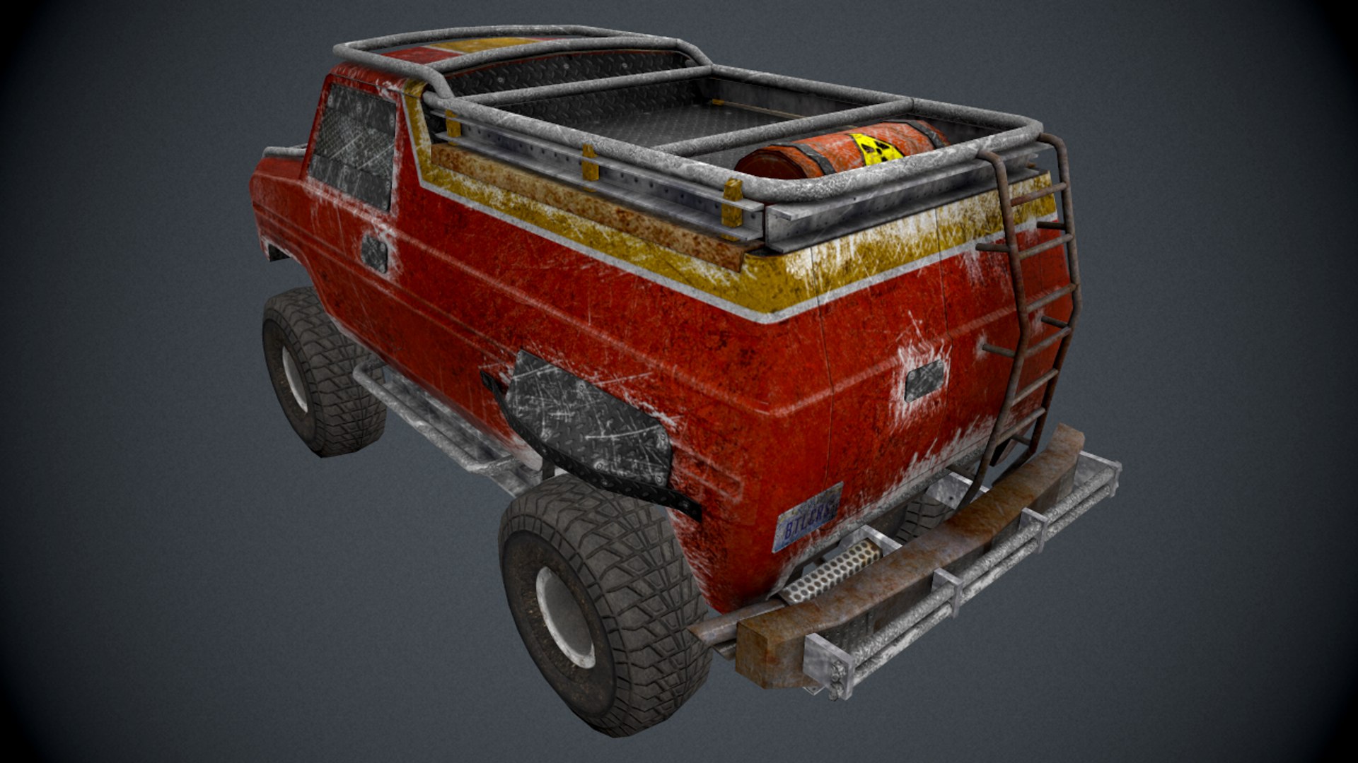 3d obj post apocalypse van