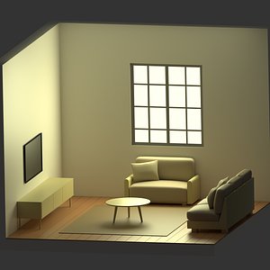 Living Room 3d Isometric