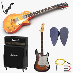 Guitar Equipment 3D Models Collection