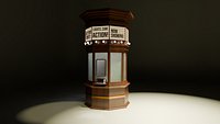 Vintage Cinema Ticket Booth  PBR Blender Model