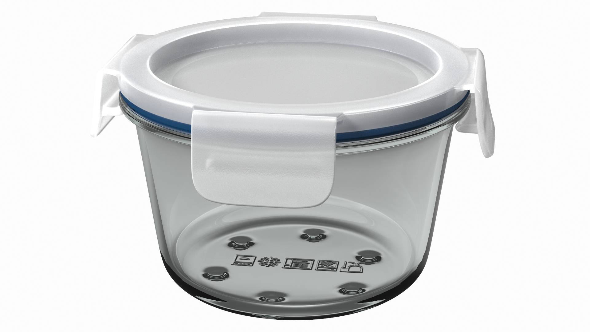 3D Round Glass Clip Lock Storage Container 600ml TurboSquid 1735541