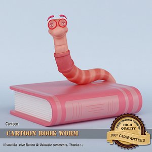 cartoon book worm 3ds