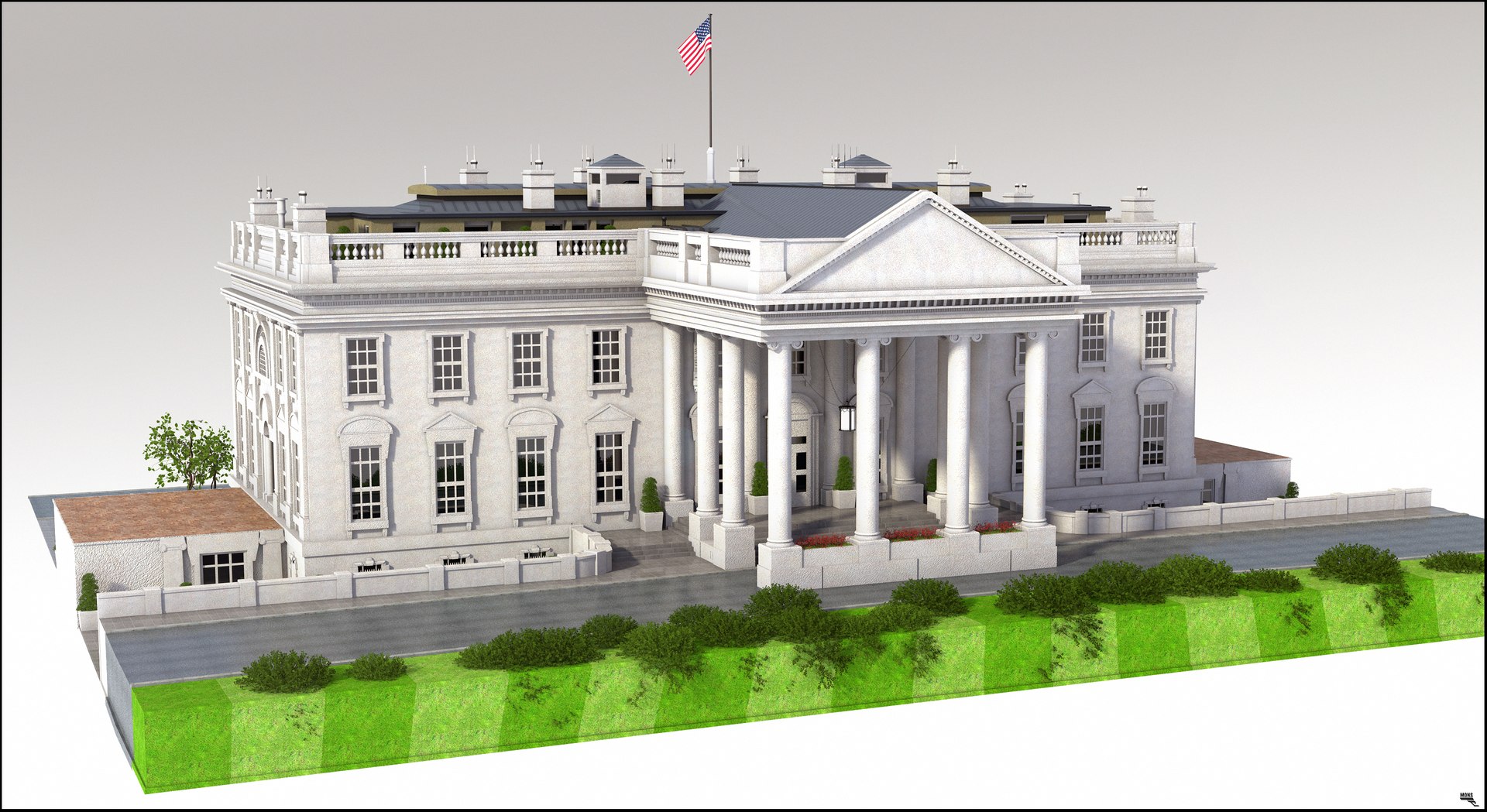 3D White House U Model - TurboSquid 1205667