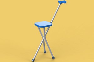 PORTABLE CANE STICK CHAIR WALKING SEAT STOOL POLE CRUTCH FOLDING