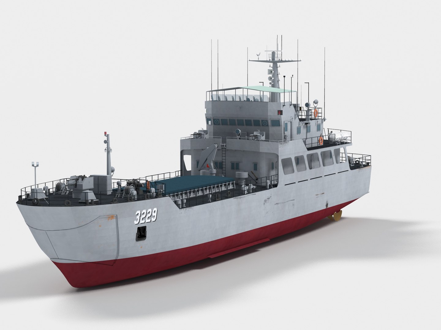 modèle 3D de Navire de débarquement de classe Yuhai Type 074 ...