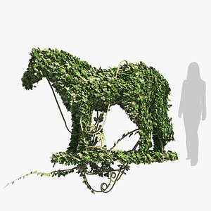 Topiary horse sculpture plant 3D model