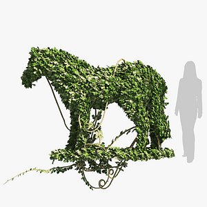 Topiary horse sculpture plant