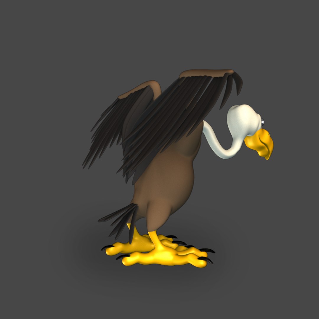 3D Cartoon Toon Vulture - TurboSquid 1254363