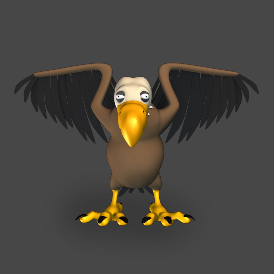 3D Cartoon Toon Vulture - TurboSquid 1254363