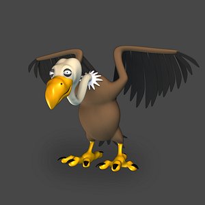 3D cartoon toon vulture