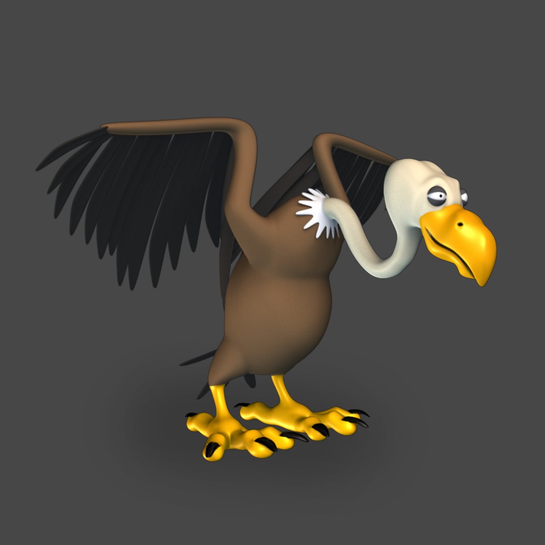 3D Cartoon Toon Vulture - TurboSquid 1254363