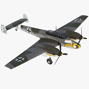 German WWII Heavy Fighter Messerschmitt Bf 110 3D Model