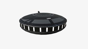 Alien Spaceship UFO A10 Full Black - Sci Fi Spacecraft Design 3D model