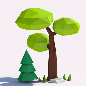 low poly nature scene