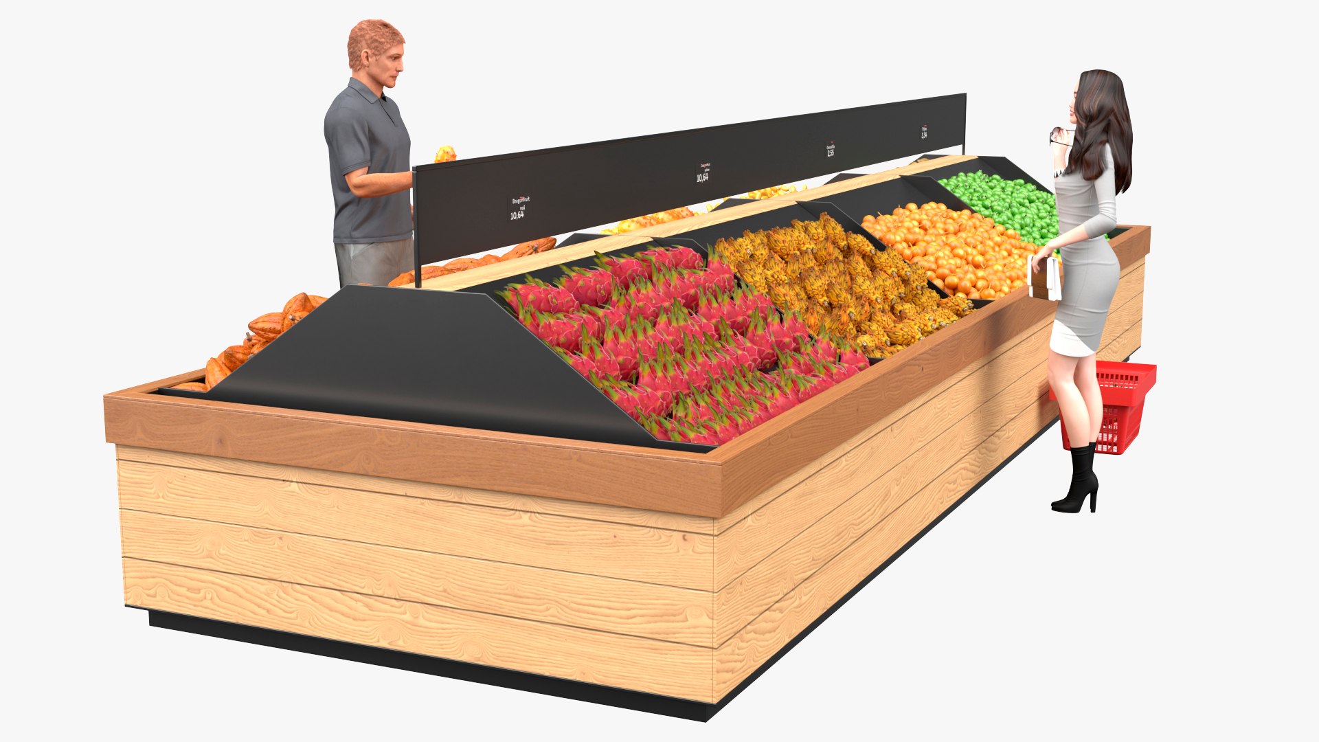 People Near Counter with Fresh Fruits